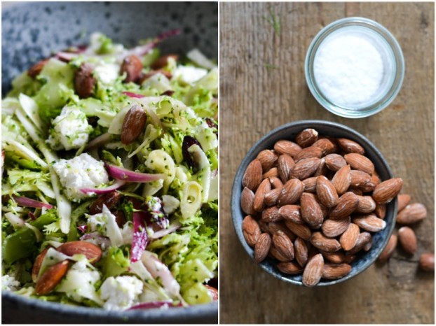 Shaved broccoli & fennel salad with roasted salt almonds - A tasty love story